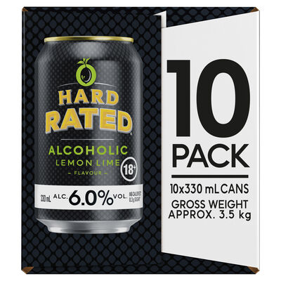 Hard Rated Lemon Lime 6 Can 330mL 10pk Pack 10 | Liquorland