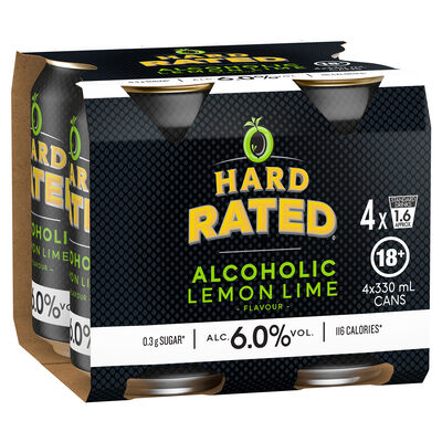 Hard Rated Lemon Lime 6 Can 330mL Pack 4 | Liquorland