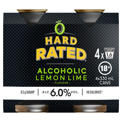 Hard Rated Lemon Lime 6 Can 330mL Pack 4 | Liquorland