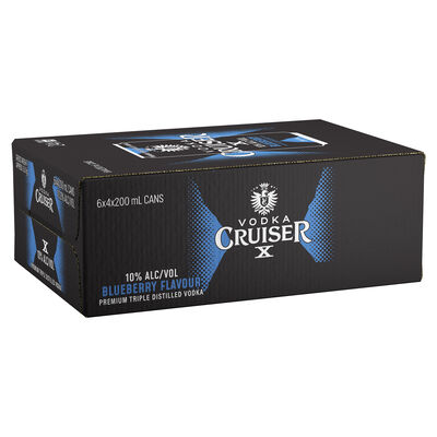 Vodka Cruiser X Blueberry 10 Can 200mL Carton 24 | Liquorland