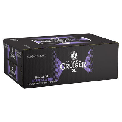 Vodka Cruiser X Grape 10 Can 200mL Carton 24 | Liquorland