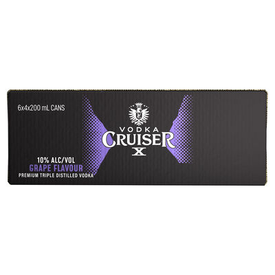 Vodka Cruiser X Grape 10 Can 200mL Carton 24 | Liquorland