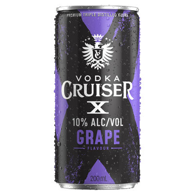 Vodka Cruiser X Grape 10 Can 200mL Each | Liquorland