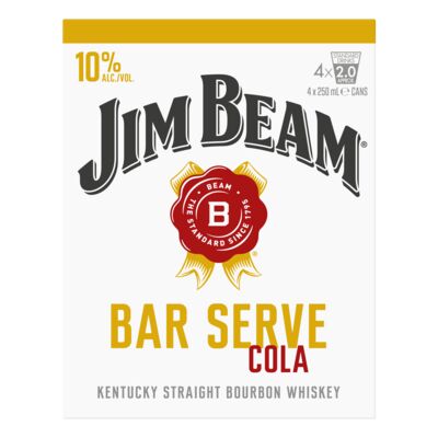Jim Beam Bar Serve 10 Can 250mL Pack 4 | Liquorland