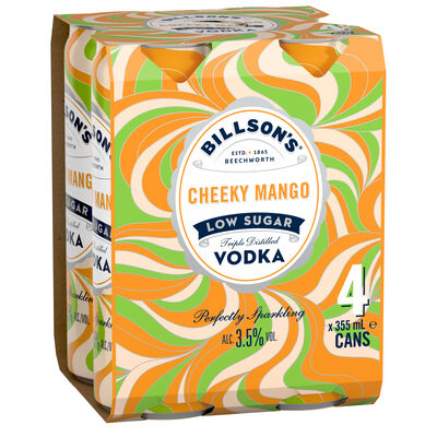 Billson S Cheeky Mango Vodka Can 355mL Pack 4 | Liquorland