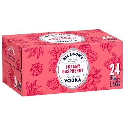 Billson S Creamy Raspberry Vodka Can 355mL Carton 24 | Liquorland