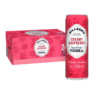 Billson S Creamy Raspberry Vodka Can 355mL Carton 24 | Liquorland