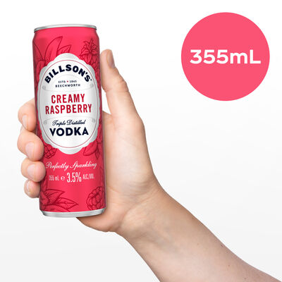 Billson S Creamy Raspberry Vodka Can 355mL Carton 24 | Liquorland