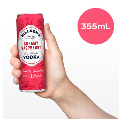 Billson S Creamy Raspberry Vodka Can 355mL Pack 4 | Liquorland