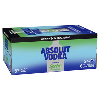 Absolut Sprite Zero Sugar Can 330mL Carton 24 | Liquorland