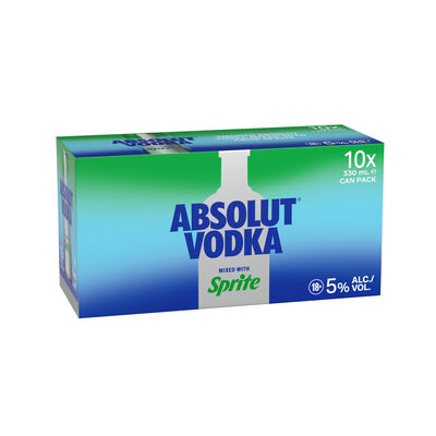 Absolut Sprite Can 330mL 10pk Pack 10 | Liquorland