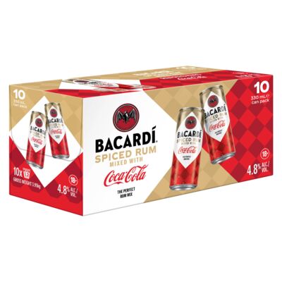 Bacardi Spiced Coca Cola Can 330mL 10pk Pack 10 | Liquorland
