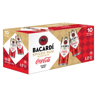 Bacardi Spiced Coca Cola Can 330mL 10pk Pack 10 | Liquorland