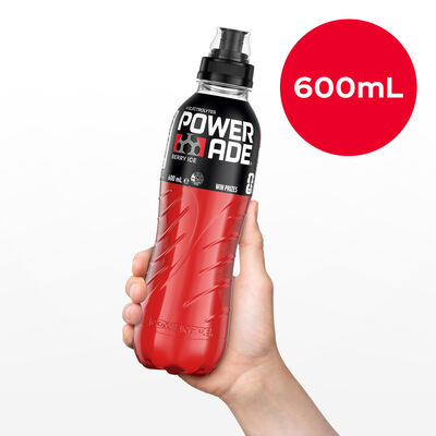 Powerade Sports Drink Sipper Cap Berry Ice 600mL Each | Liquorland
