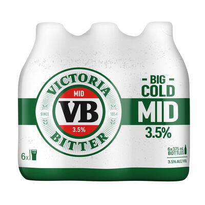 Victoria Bitter 3 5 Bottle 375mL Pack 6 | Liquorland