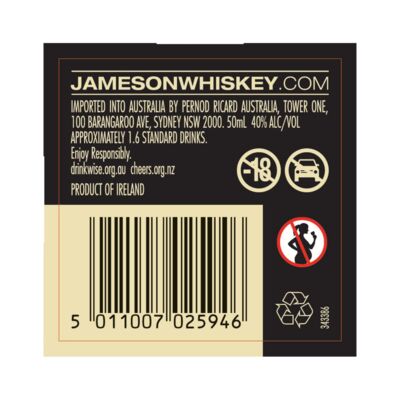 Jameson Black Barrel Irish Whiskey 50mL Each | Liquorland