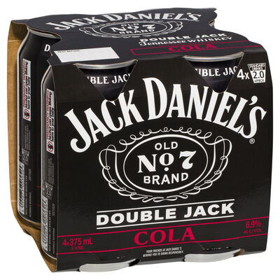 Jack Daniels Double Jack And Cola Can 375mL Pack 4 | Liquorland