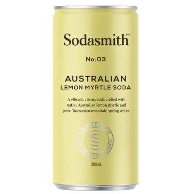 Sodasmith Tasmanian Lemon Myrtle Soda Water Can 200mL Each | Liquorland