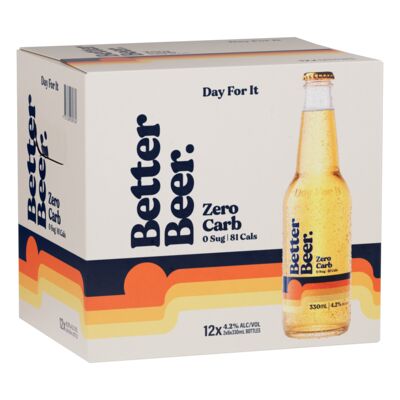 Better Beer Zero Carb Bottle 330mL Carton 12 | Liquorland