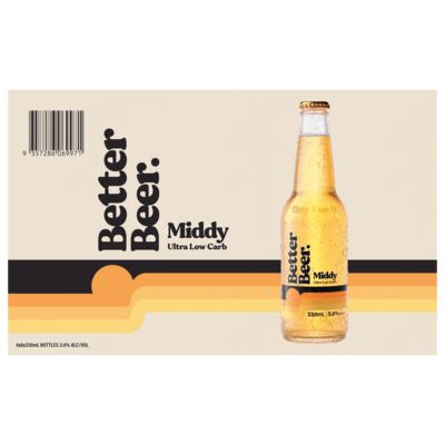 Better Beer Middy Bottle 330mL Carton 24 | Liquorland