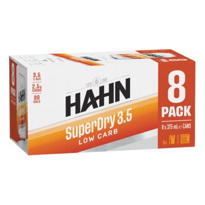 Hahn Super Dry 3 5 Can 375mL Pack 8 | Liquorland