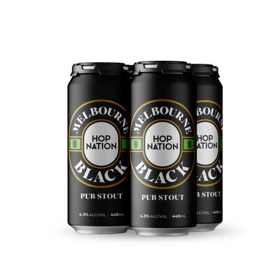 Hop Nation Melbourne Black Can 440mL Pack 4 | Liquorland