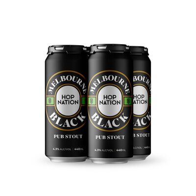 Hop Nation Melbourne Black Can 440mL Pack 4 | Liquorland