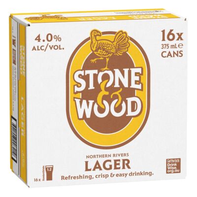 Stone Wood Northern Rivers Lager Can 375mL Carton 16 | Liquorland