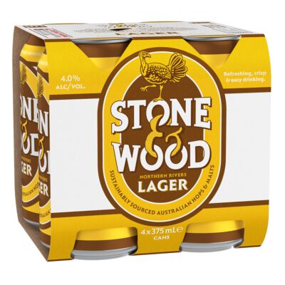 Stone Wood Northern Rivers Lager Can 375mL Pack 4 | Liquorland