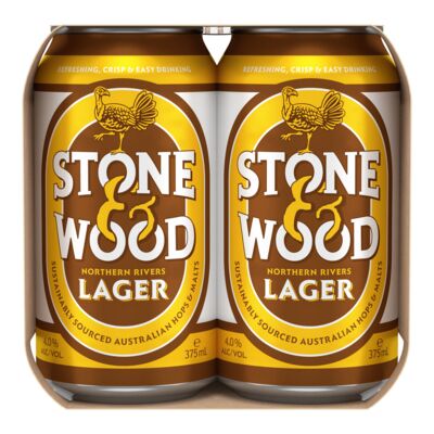 Stone Wood Northern Rivers Lager Can 375mL Pack 4 | Liquorland