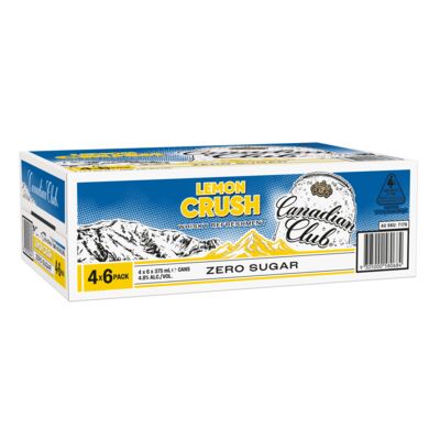Canadian Club Lemon Crush Zero Sugar Can 375mL Carton 24 | Liquorland