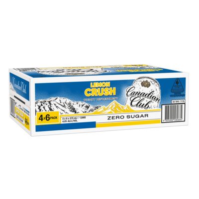 Canadian Club Lemon Crush Zero Sugar Can 375mL Carton 24 | Liquorland