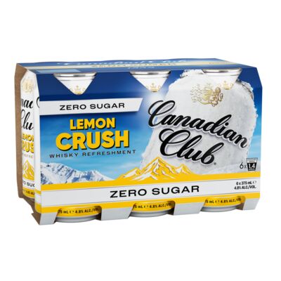 Canadian Club Lemon Crush Zero Sugar Can 375mL Pack 6 | Liquorland