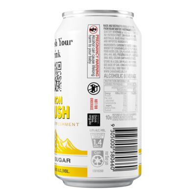 Canadian Club Lemon Crush Zero Sugar Can 375mL Each | Liquorland
