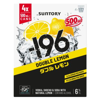  196 Double Lemon 6 Can 500mL Pack 4 | Liquorland