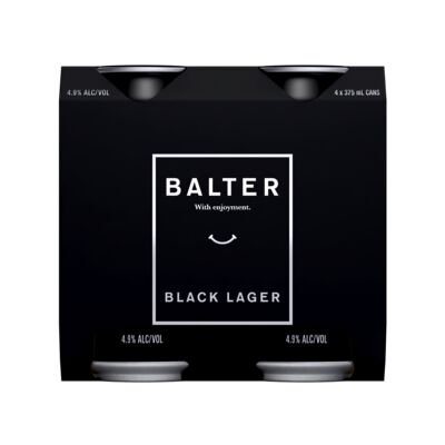 Balter Black Lager Can 375mL Pack 4 | Liquorland