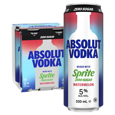 Absolut Sprite Zero Watermelon Can 330mL Pack 4 | undefined