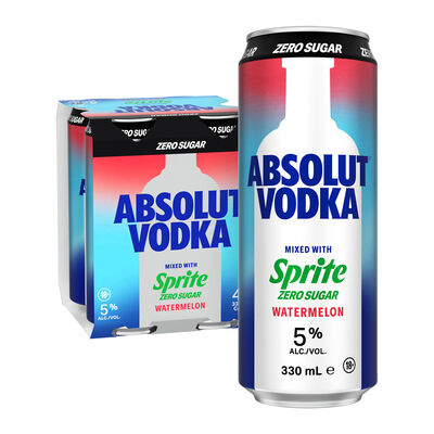 Absolut Sprite Zero Watermelon Can 330mL Pack 4 | undefined
