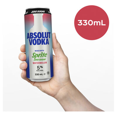 Absolut Sprite Zero Watermelon Can 330mL Each | Liquorland