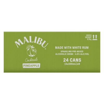Malibu Pineapple Can 330mL Carton 24 | Liquorland