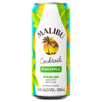 Malibu Pineapple Can 330mL Each | Liquorland