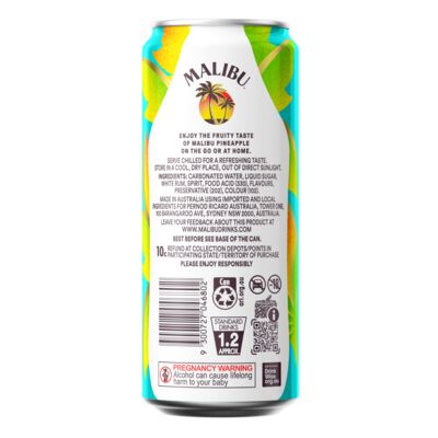 Malibu Pineapple Can 330mL Each | Liquorland