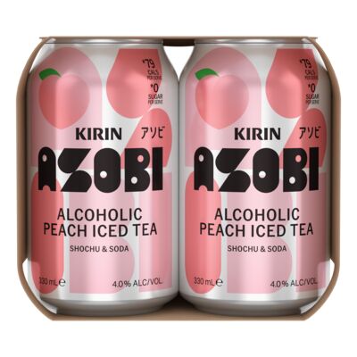 Kirin Asobi Peach Iced Tea Can 330mL Pack 4 | Liquorland