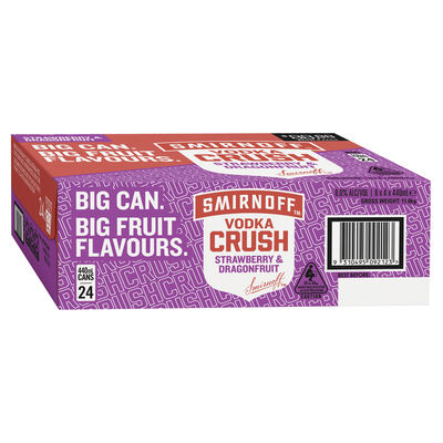 Smirnoff Crush Strawberry Dragonfruit 6 Can 440mL Carton 24 | Liquorland