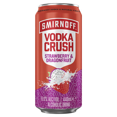 Smirnoff Crush Strawberry Dragonfruit 6 Can 440mL Each | Liquorland