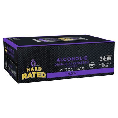 Hard Rated Orange Passionfruit Zero Sugar Can 375mL Carton 24 | Liquorland