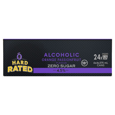 Hard Rated Orange Passionfruit Zero Sugar Can 375mL Carton 24 | Liquorland