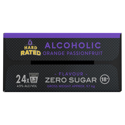 Hard Rated Orange Passionfruit Zero Sugar Can 375mL Carton 24 | Liquorland