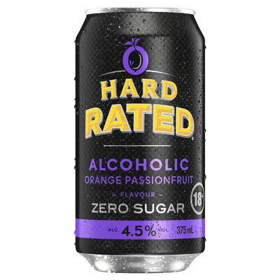 Hard Rated Orange Passionfruit Zero Sugar Can 375mL Each | Liquorland