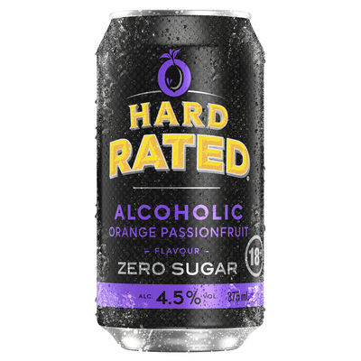 Hard Rated Orange Passionfruit Zero Sugar Can 375mL Each | Liquorland
